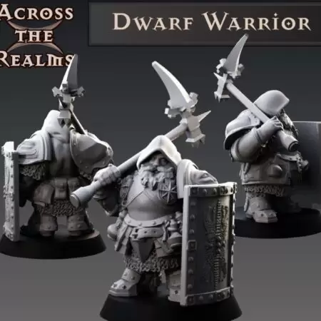 Product image for dwarf fighter miniature 3D Print