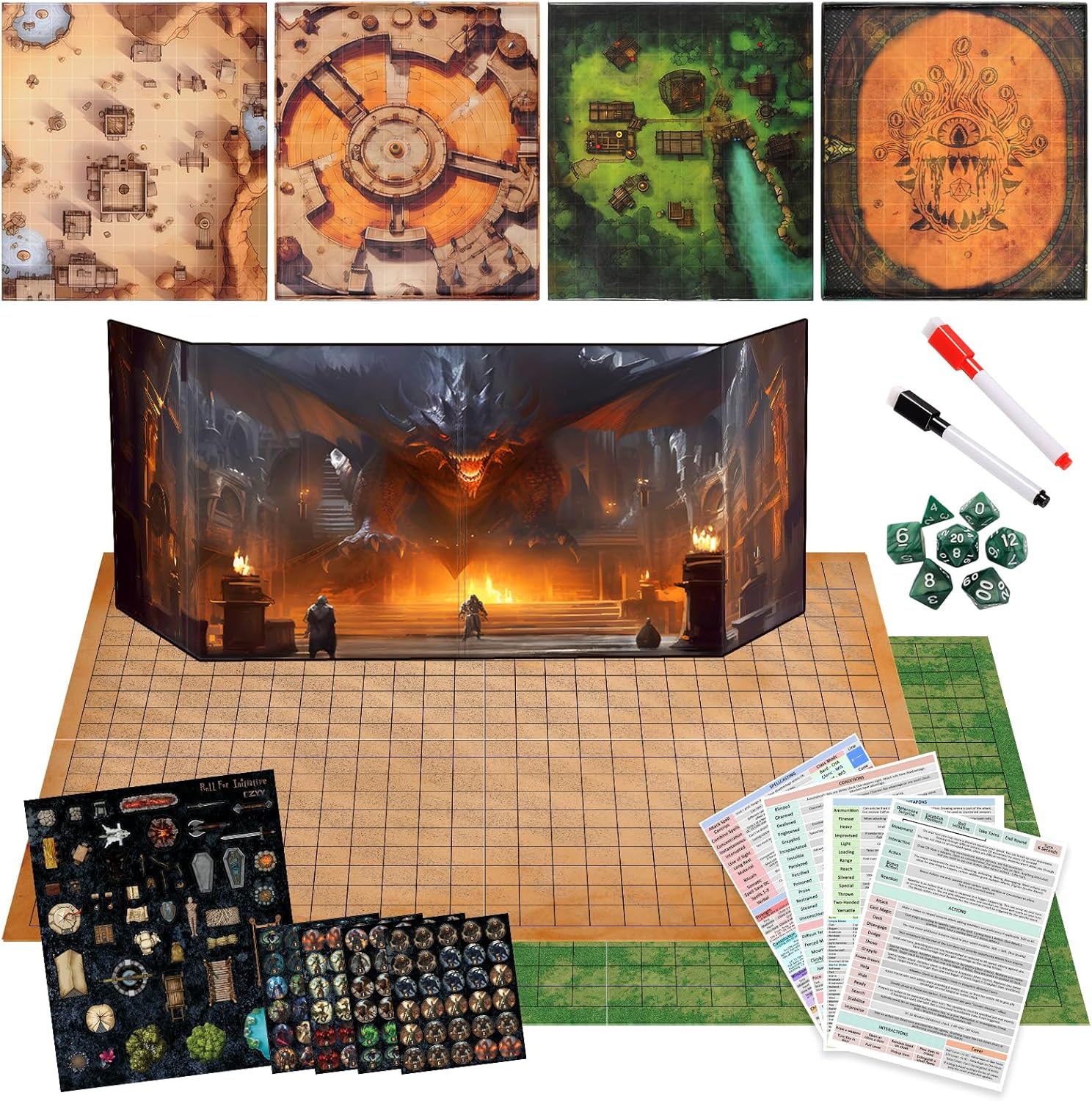 The Perfect Gift for Tabletop Gamers – Available Now on Amazon – D&D Battle Mat with 4 Designs