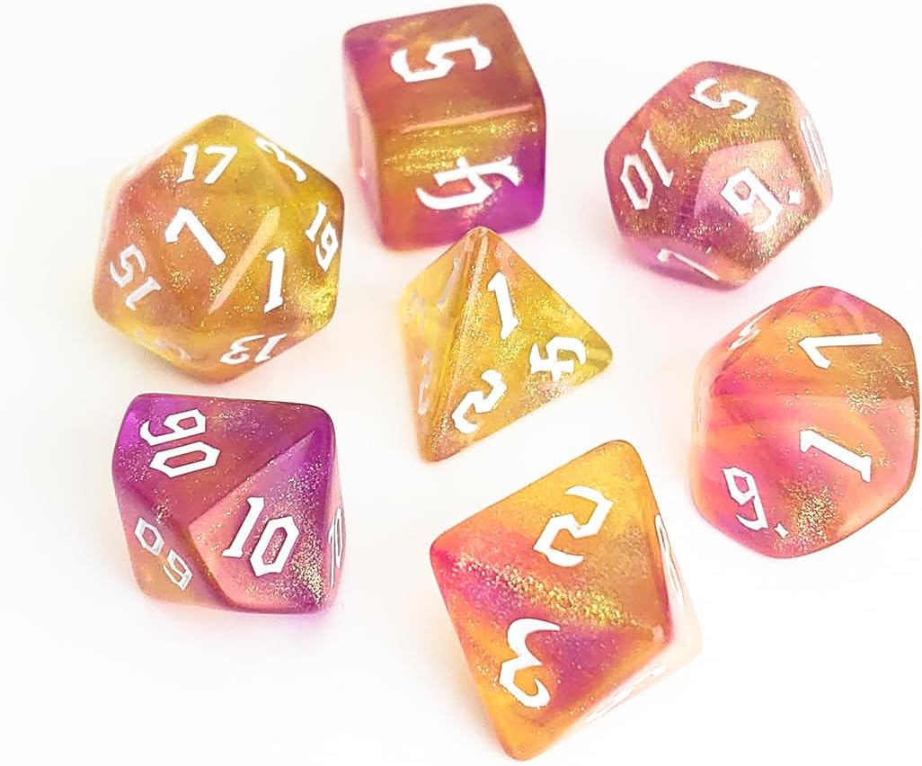 colorful dice set