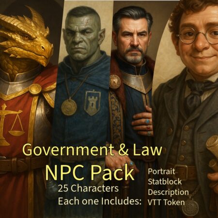 Government and Law NPC pack of 25 characters